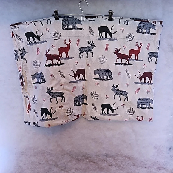Point Haven Super Soft Flannel Twin Sheet Set Northwoods Bear Moose Deer Pattern - Picture 4 of 9
